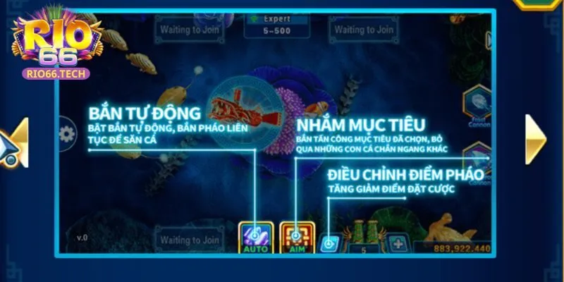 Giao diện chính của game bắn cá long vương